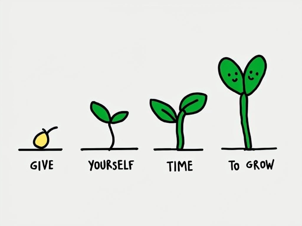 Minimalist Plant Growth Stages Cartoon Illustration Poster