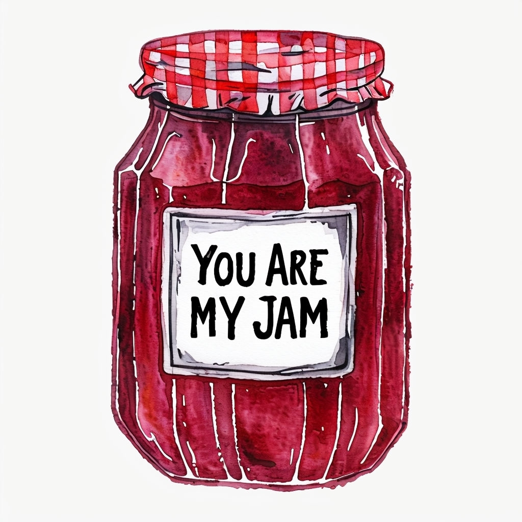Whimsical Watercolor Jam Jar Illustration Sticker
