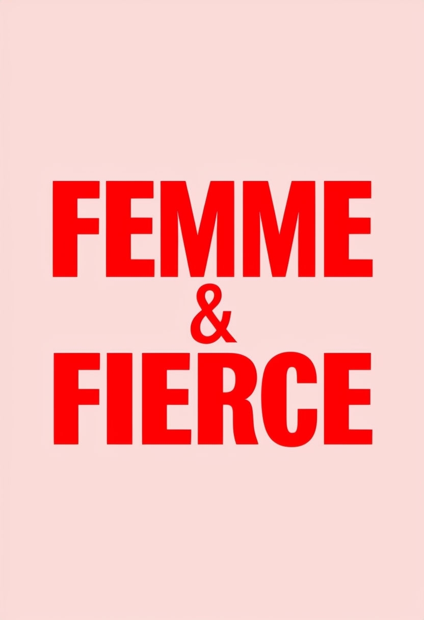 Femme Fierce Empowering Minimalist Typography Poster