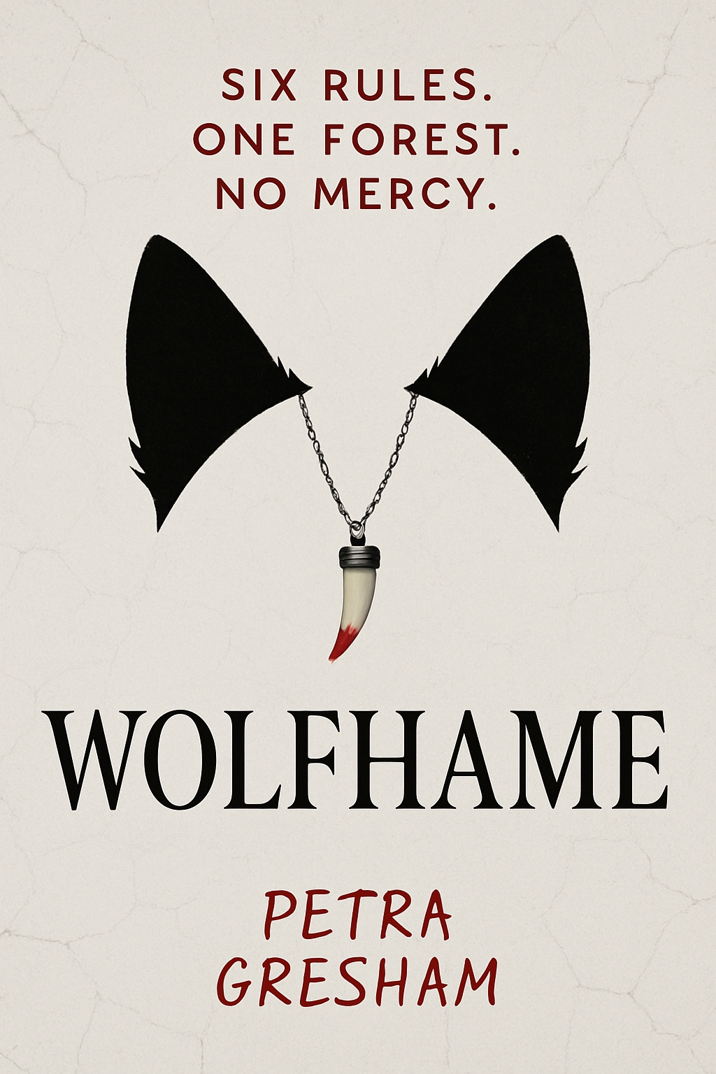 Dark Mysterious Wolfhame EBook Cover Design with Unique Pendant