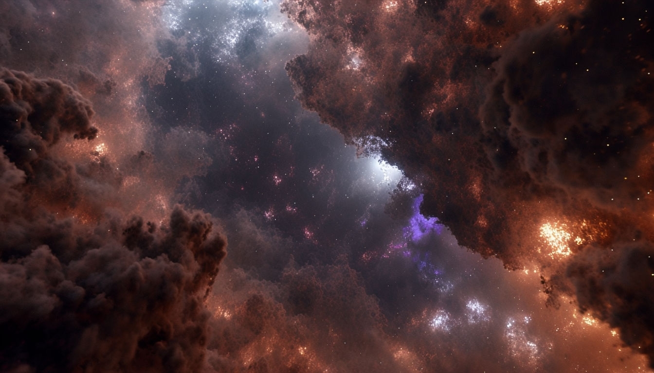 Immersive Cosmic Dust Cloud Scene for Virtual Backgrounds