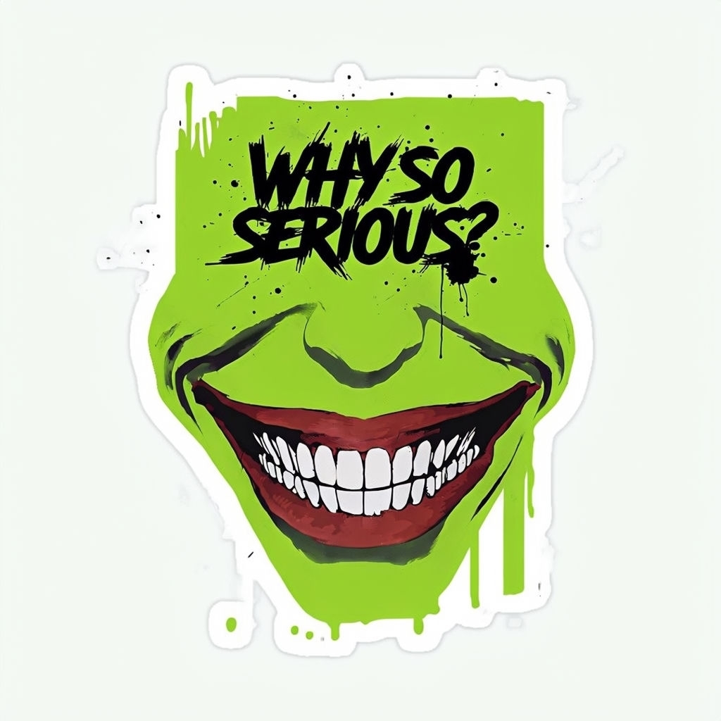 Bold Joker Smile Why So Serious Sticker