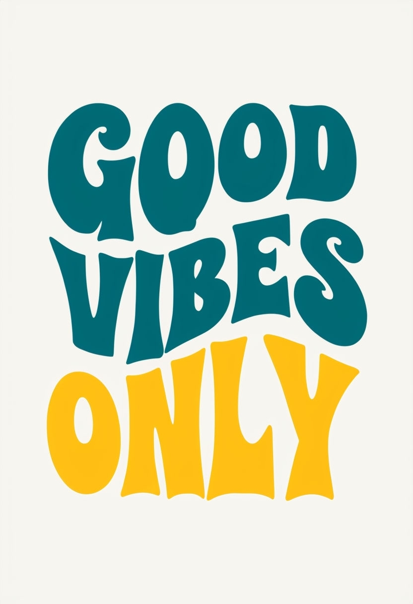 Good Vibes Only Retro Typography T-Shirt