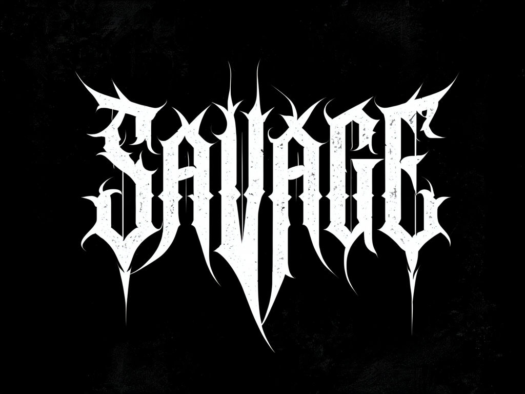 Gothic Blackletter SAVAGE Typography Design T-shirt