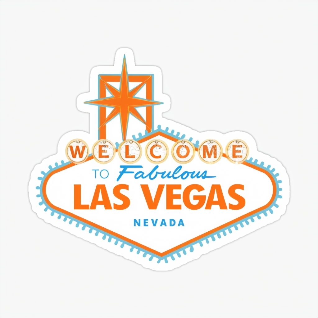 Classic Las Vegas Sign Diamond Sticker Design