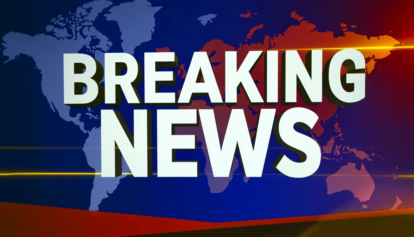 Dynamic Breaking News Graphic with World Map Background Social Media Post
