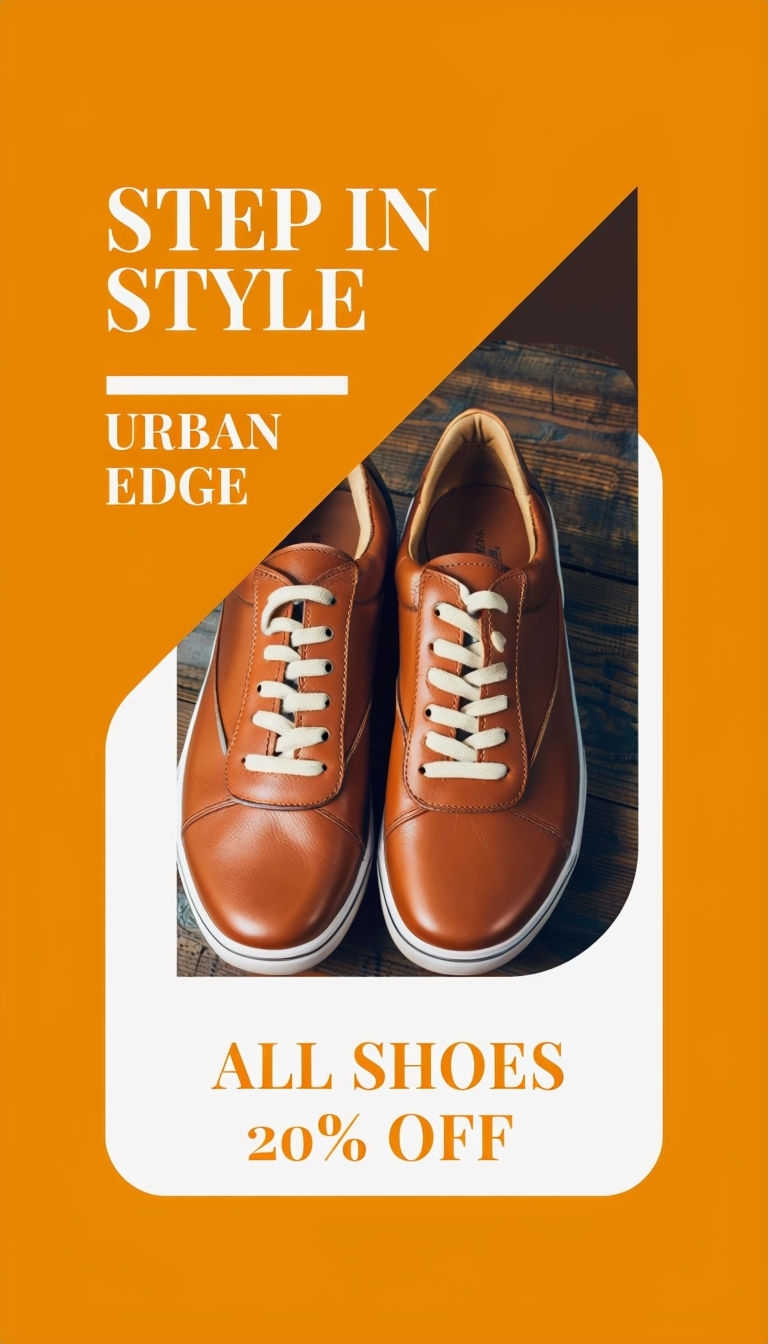 Stylish Classic Brown Sneakers Promotional Advertisement Ads