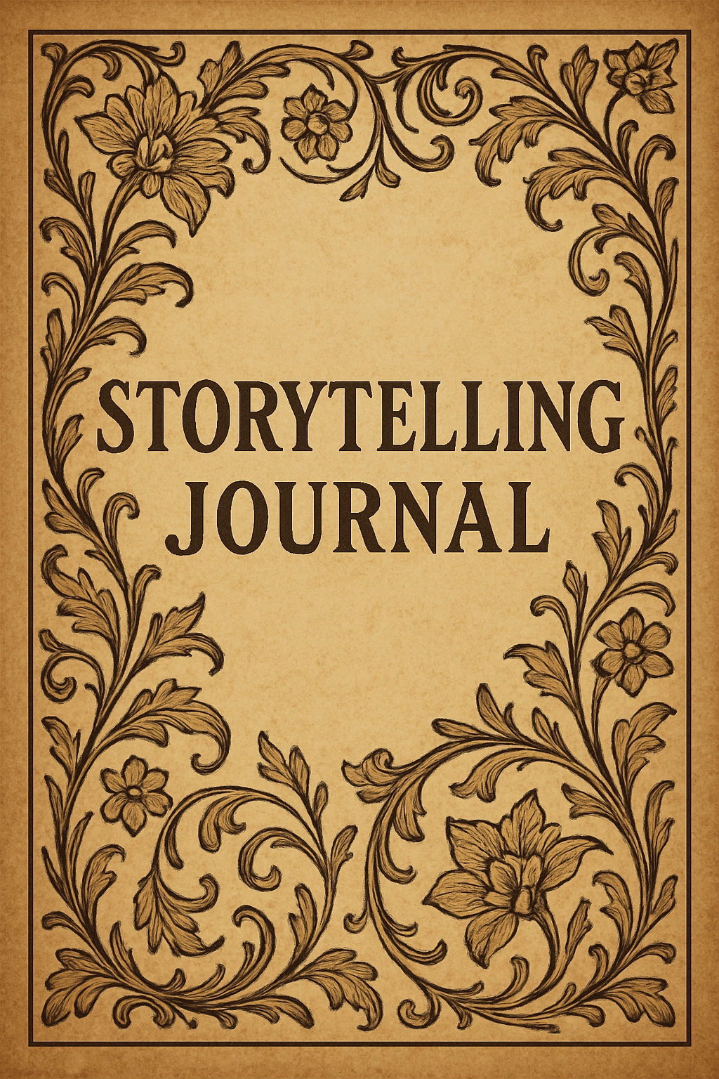 Ornate Floral Storytelling Journal Design for Vintage EBook Cover