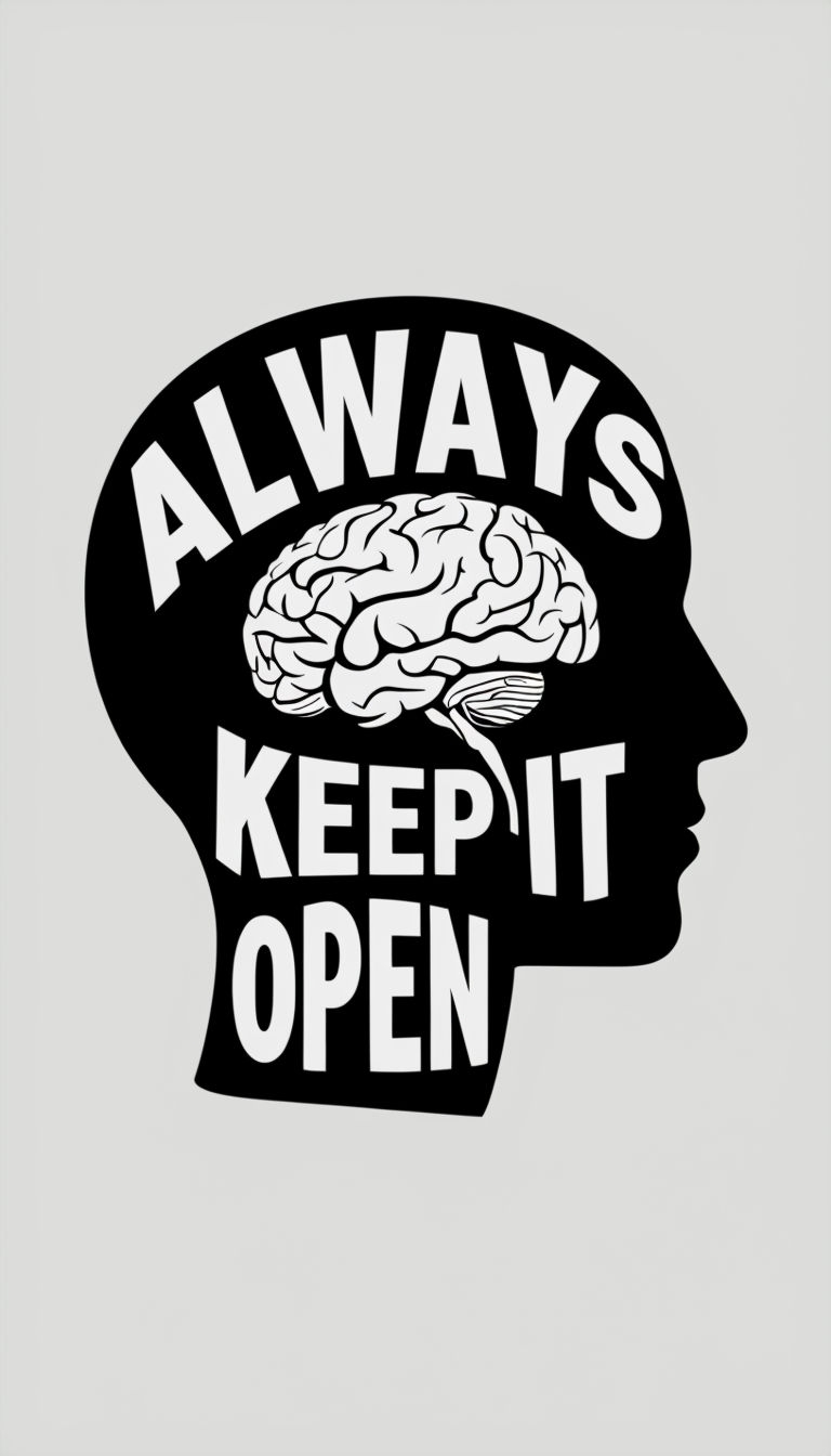 Always Keep It Open Brain Illustration Minimalist Poster