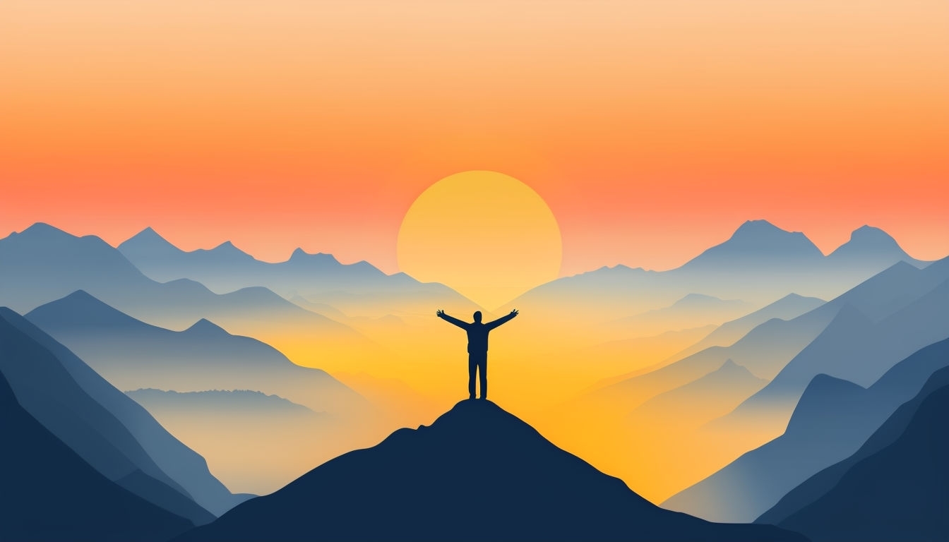 Majestic Mountain Sunrise Vector Landscape Virtual Background