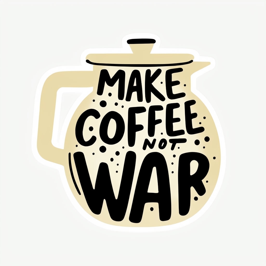 Make Coffee Not War Minimalist Coffee Pot Illustration Mug