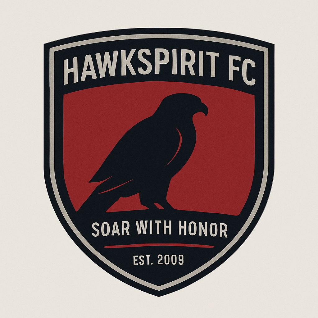 Bold HawkSpirit FC Emblem with Modern Minimalist Design Logo
