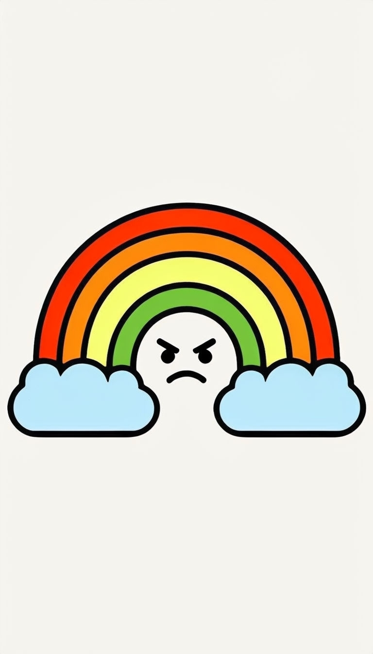 Angry Face Rainbow Cartoon Illustration Phone Case Cover
