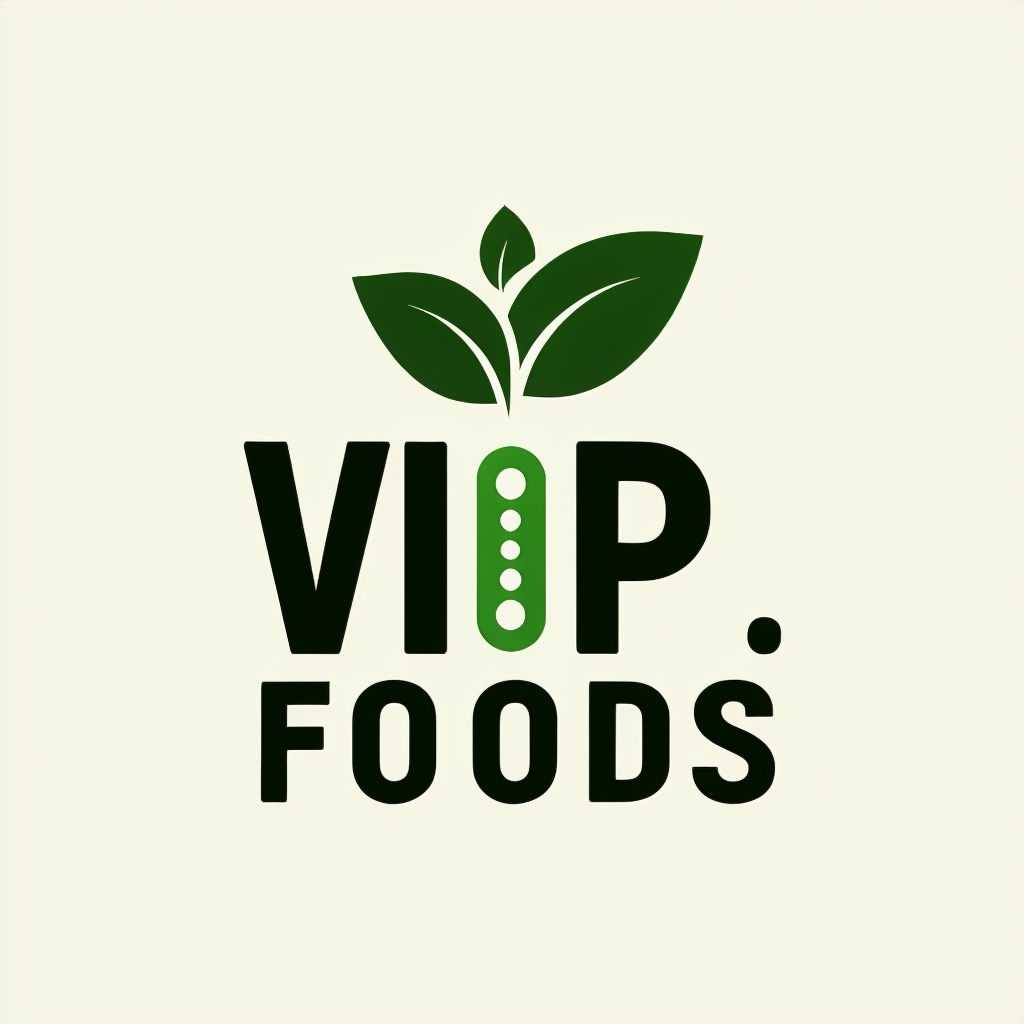 Minimalist Green Pea Inspired VIPA Foods Logo Design