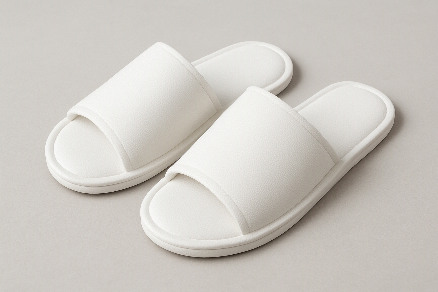 Minimalist White Slippers Product Photography Mockup