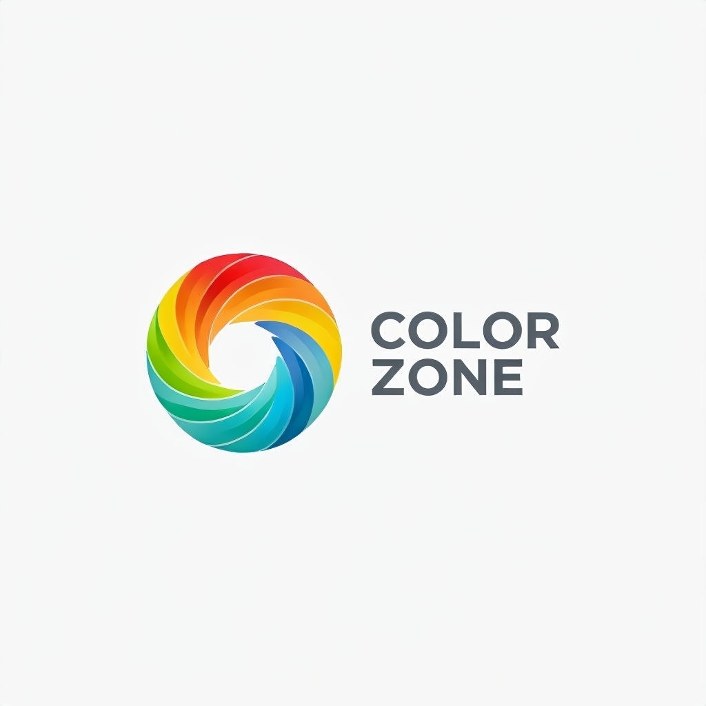 Vibrant Minimalist Color Zone Circular Logo Design