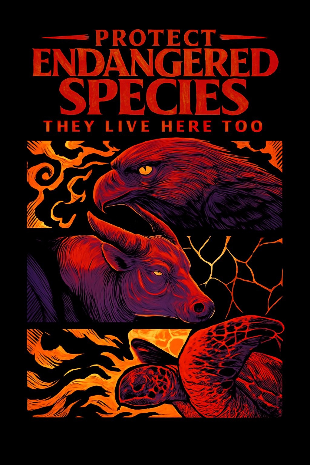 Protect Endangered Species Vibrant Wildlife T-shirt