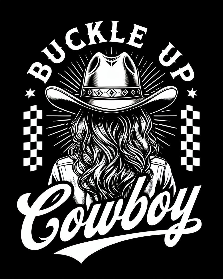 "Buckle Up Cowgirl Vintage Western Graphic T-Shirt"
