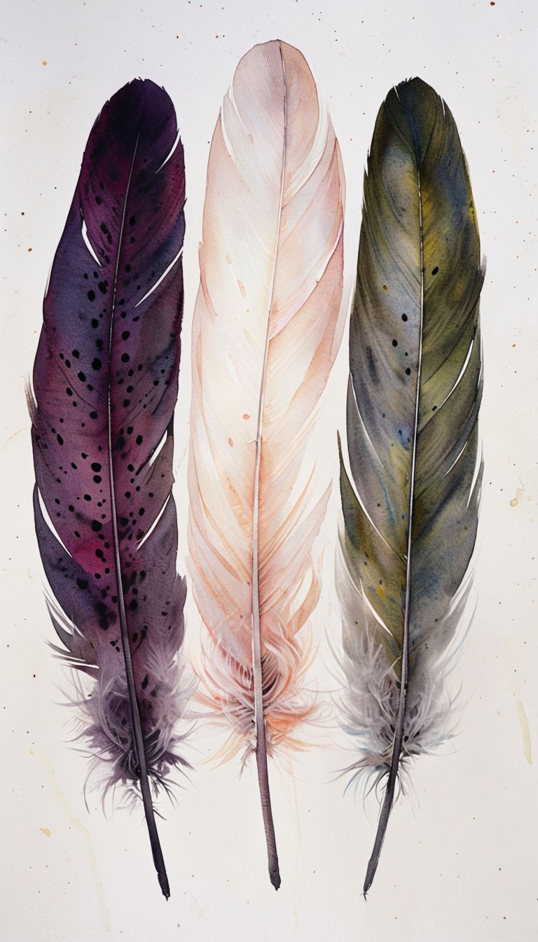 Serene Watercolor Feathers Artwork for Stylish Phone Case Cover
