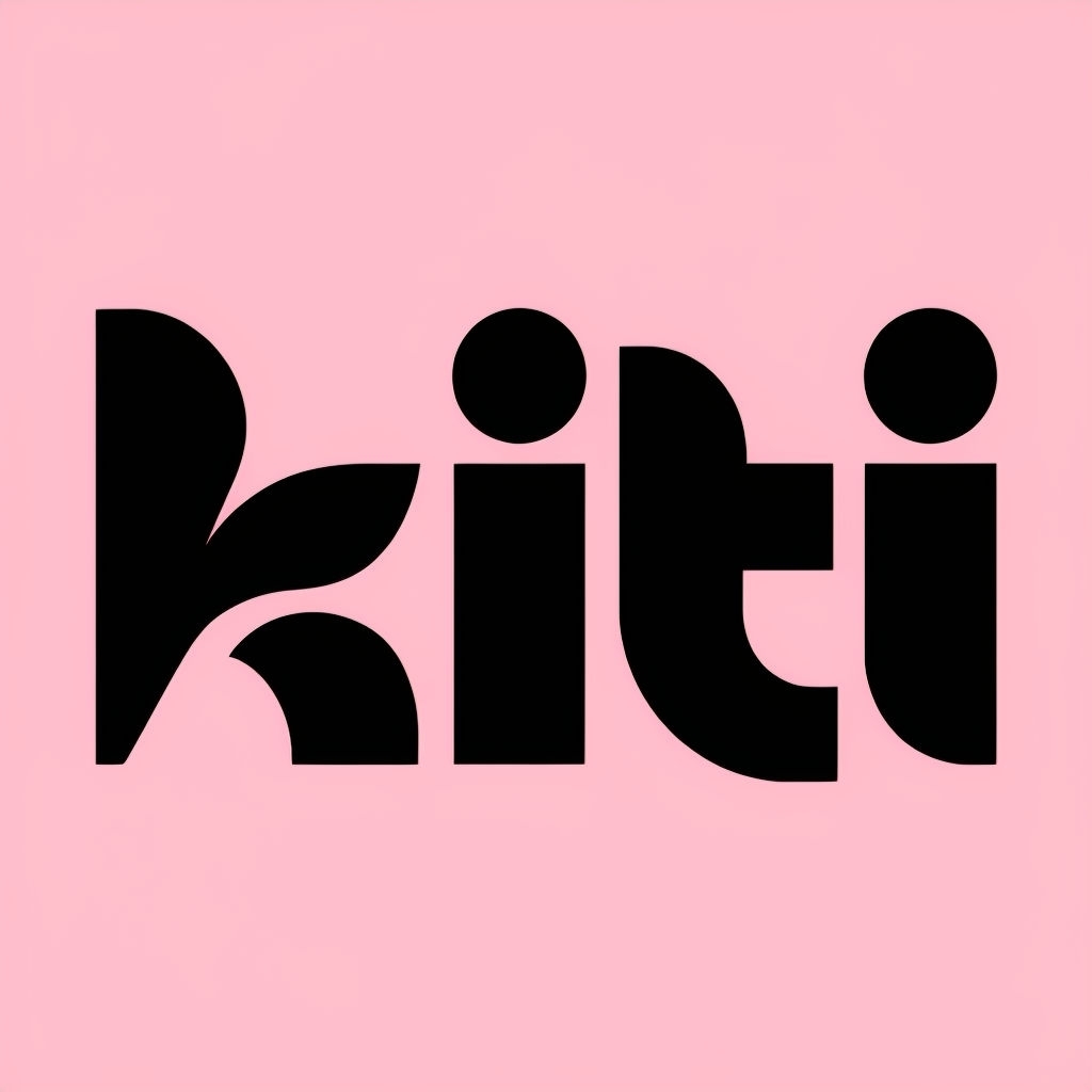 Bold Modern Kiti Logo on Pink Background