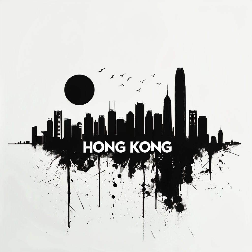 Minimalist Black Hong Kong Skyline Silhouette T-Shirt