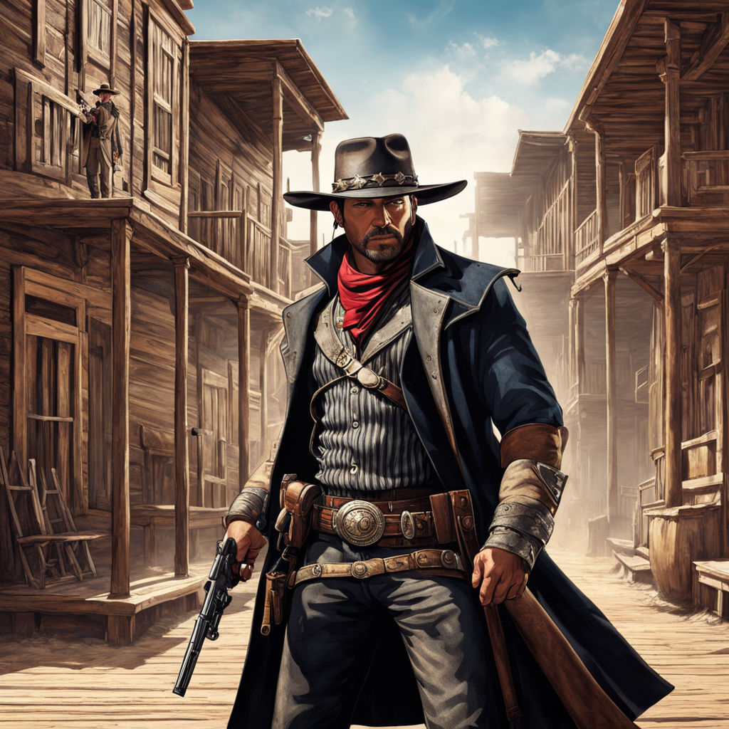 as an american wild west gunfighter