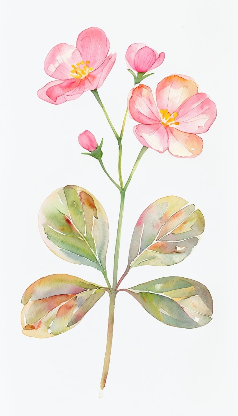Delicate Watercolor Plant Floral Design for Phone Case Cover