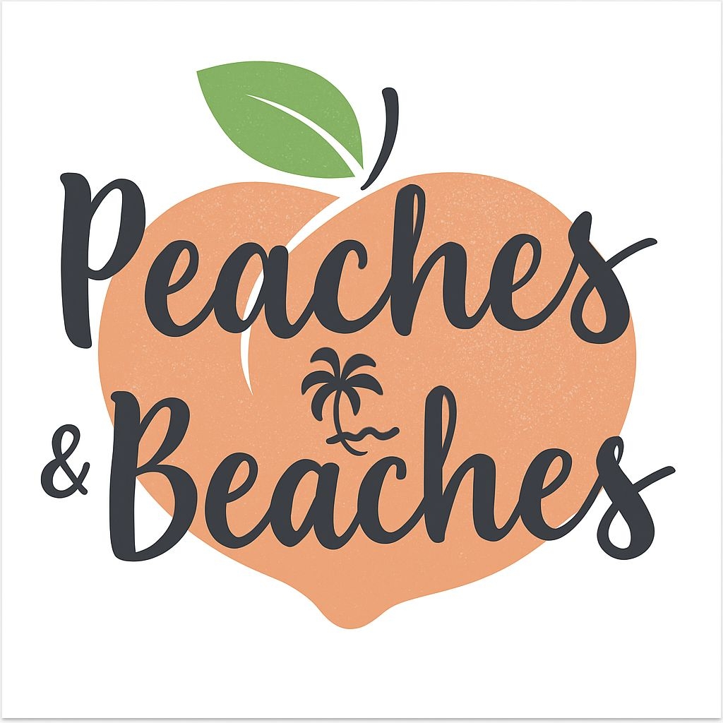 Peaches and Beaches Minimalist Graphic Design Mug