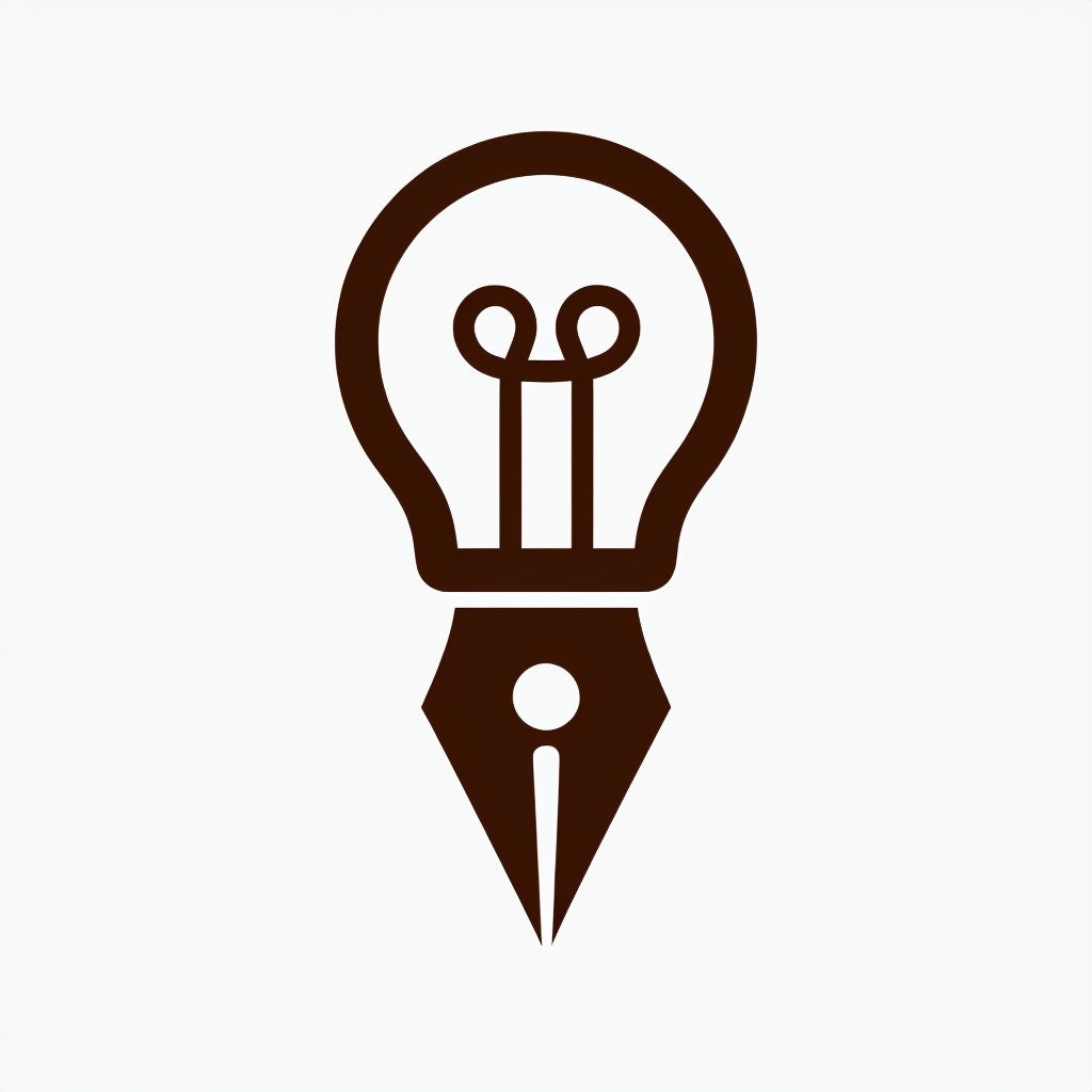 Creative Light Bulb and Pen Nib Minimalist Logo