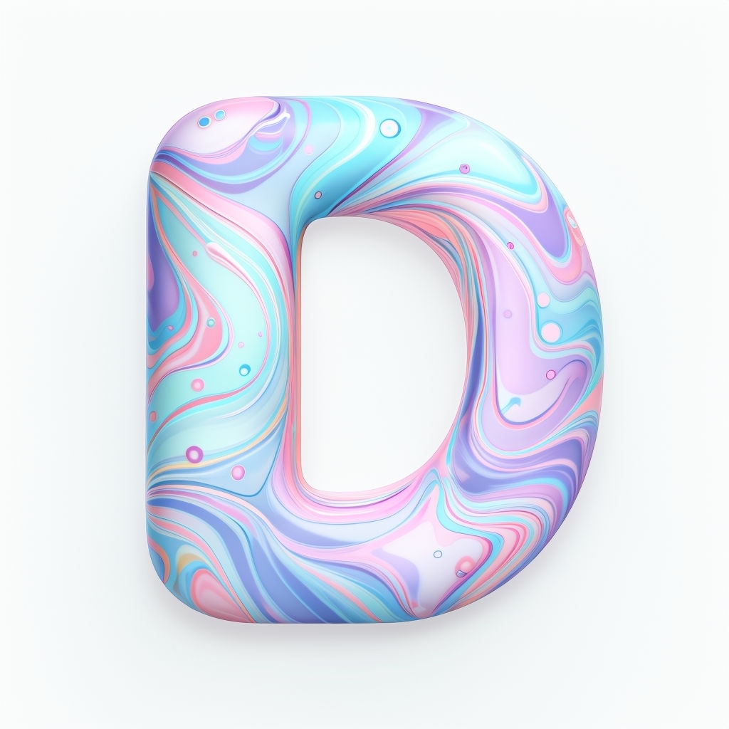 Vibrant Abstract Letter D Design with Playful Patterns Monogram