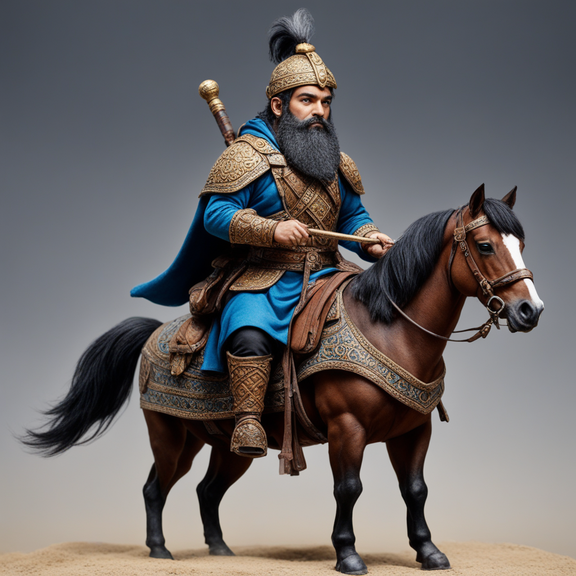 Dwarven Persian+Dressed in Horse Nomad clothes+Riding a hors... by ...