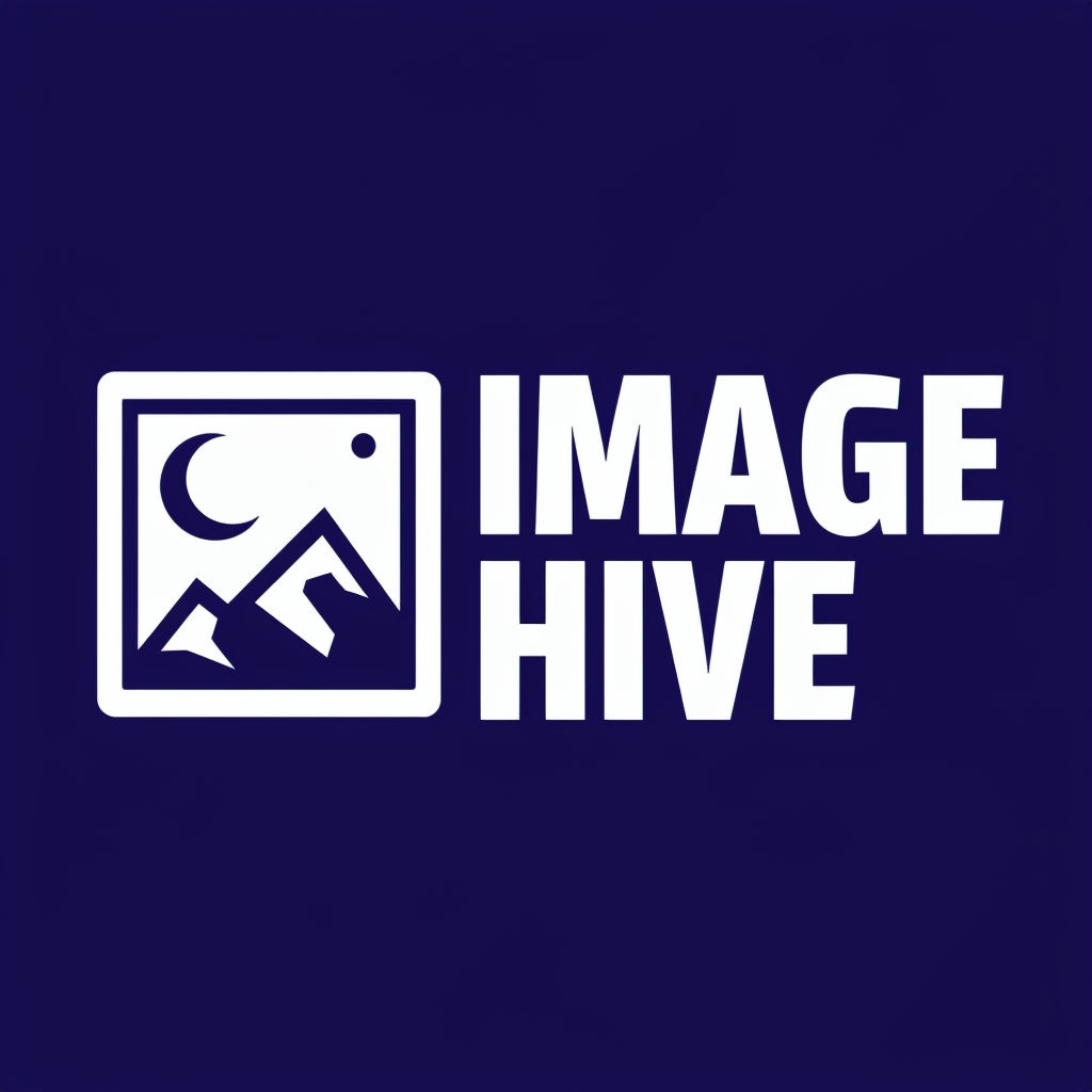 Modern Minimalist Image Hive Logo on Navy Blue Background