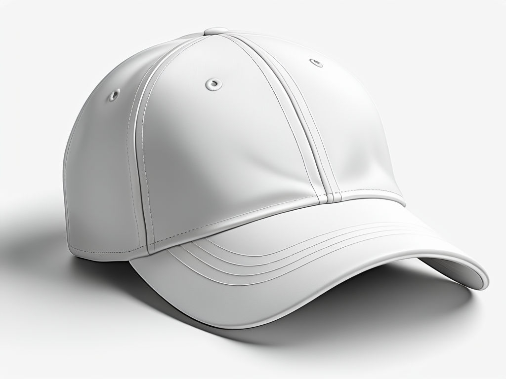 Pristine White Baseball Cap Photorealistic Mockup
