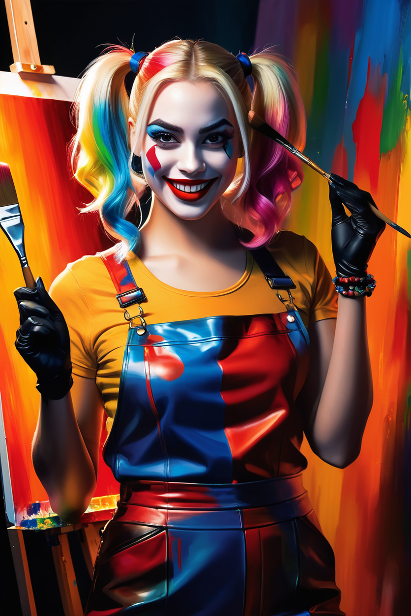 Harley Quinn doppelganger stands laughing by VisionBlue - Playground