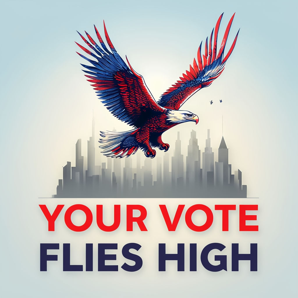 Your Vote Flies High Eagle and Skyline Inspirational Poster