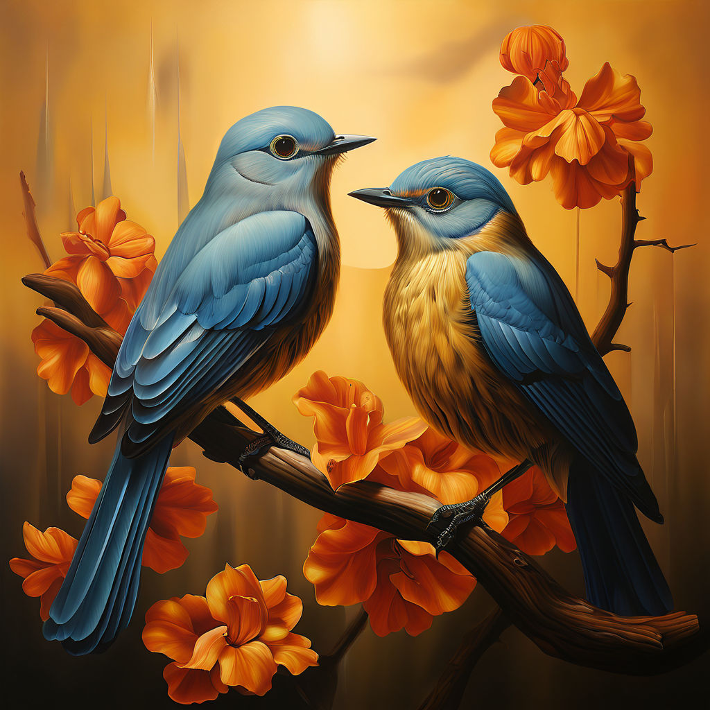 Birds in the style of Vladimir Kush by Frank Morlock - Playground