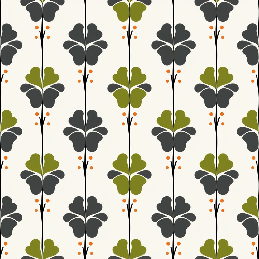 Stylized Flower-Like Shapes Seamless Pattern in Modern Design