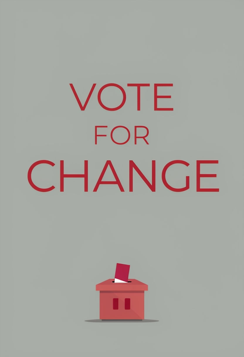 Vote for Change Minimalist Ballot Box Poster