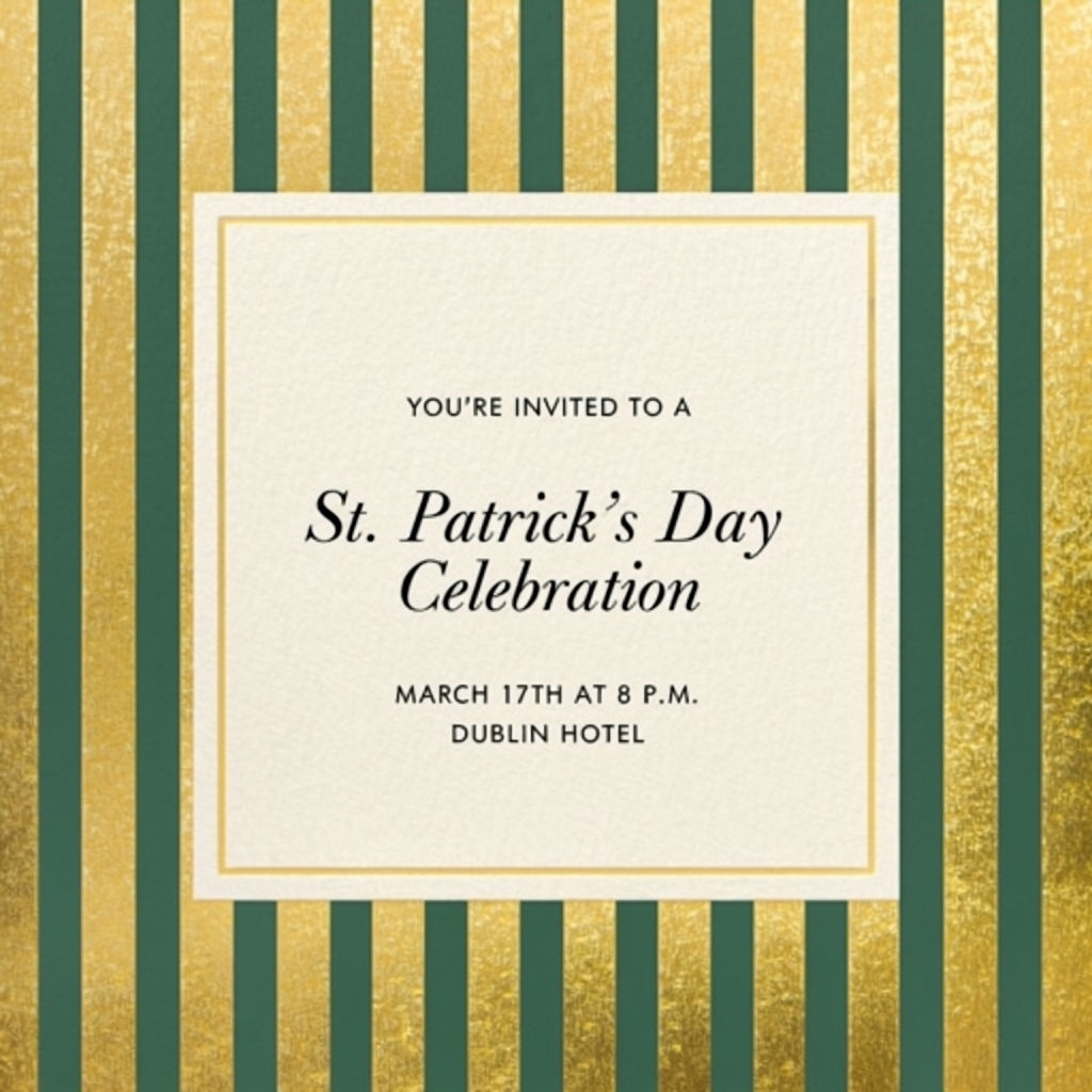 Elegant St. Patrick's Day Celebration Invitation Card Design