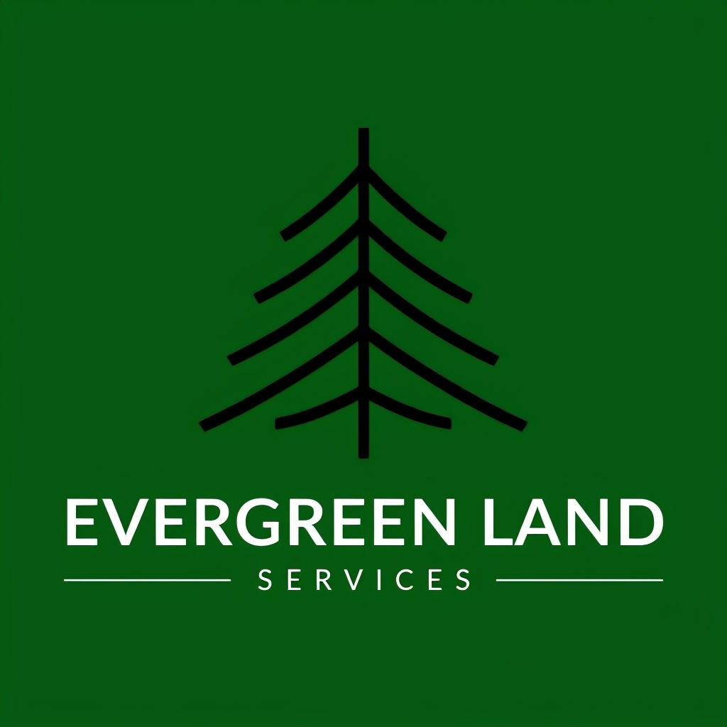 Modern Minimalist Evergreen Land Services Logo Design