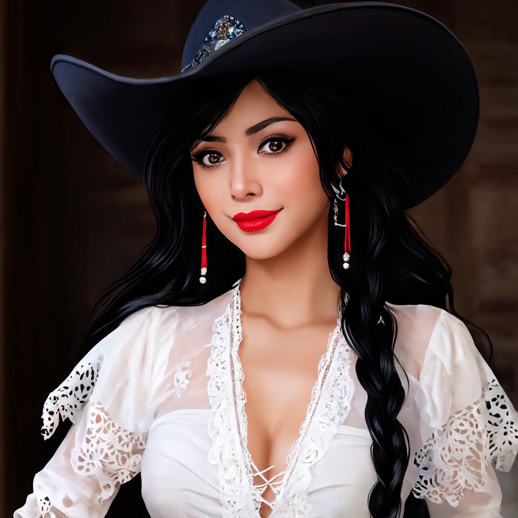 beautiful mexican girl with black hair dressed in sexy mexican costume