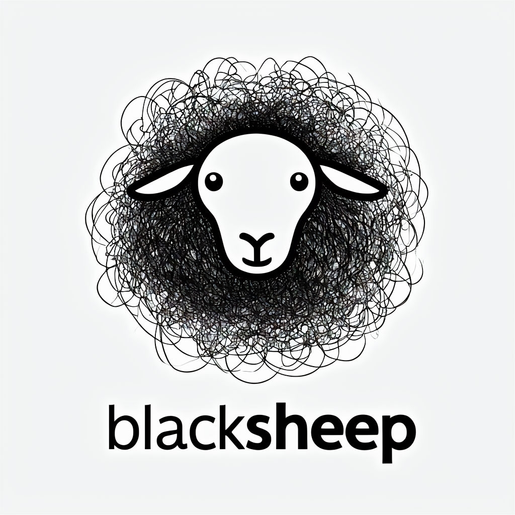 Minimalist Black and White Sheep Logo Design for Branding Logo