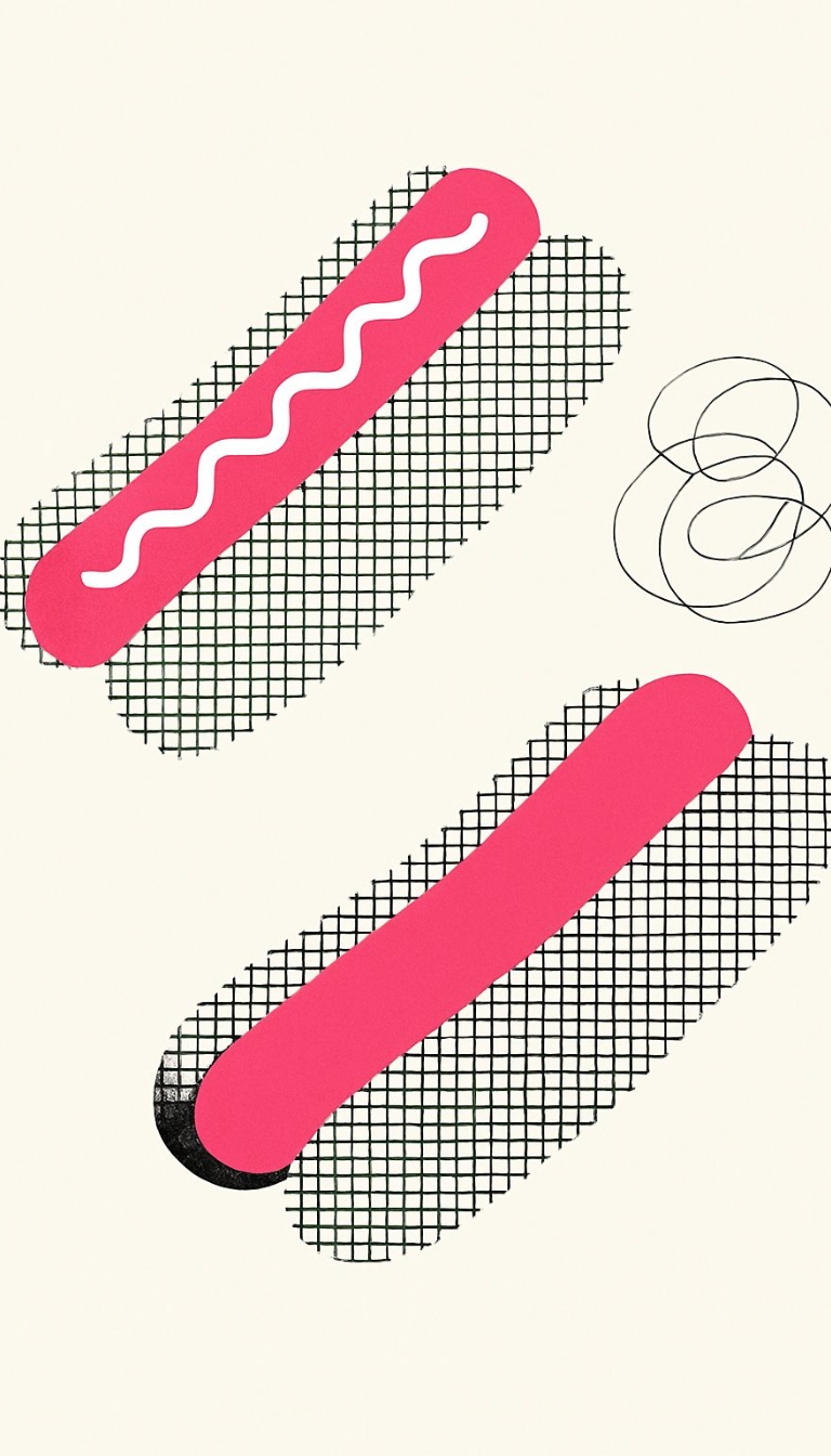 Bright Pink Pop Art Hotdog Illustration Phone Case Cover