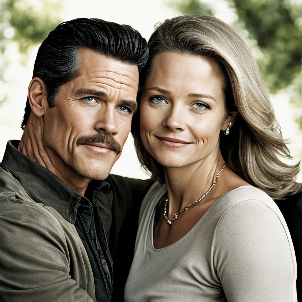 Retrato de josh brolin e Jodie Foster quando tinha 20 anos d... by ...