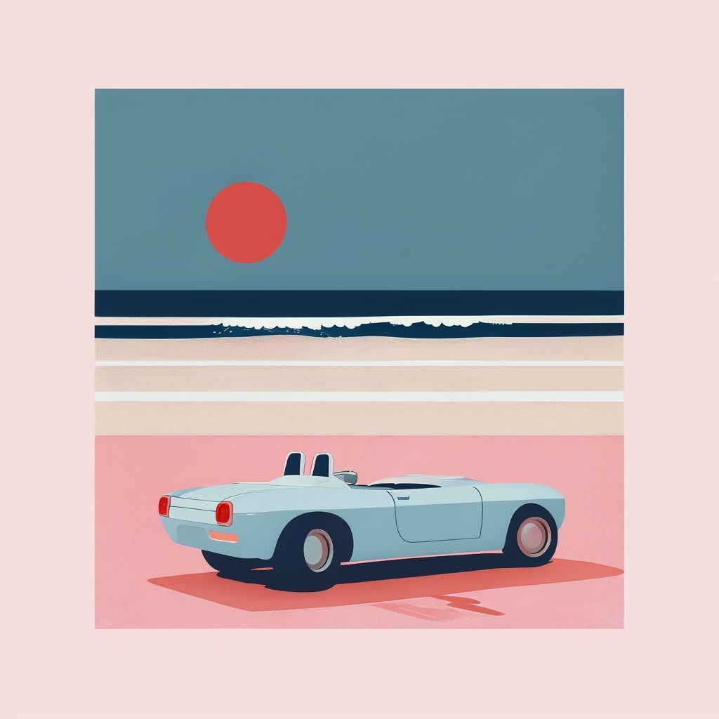 Modern Minimalist Light Blue Convertible Car T-shirt