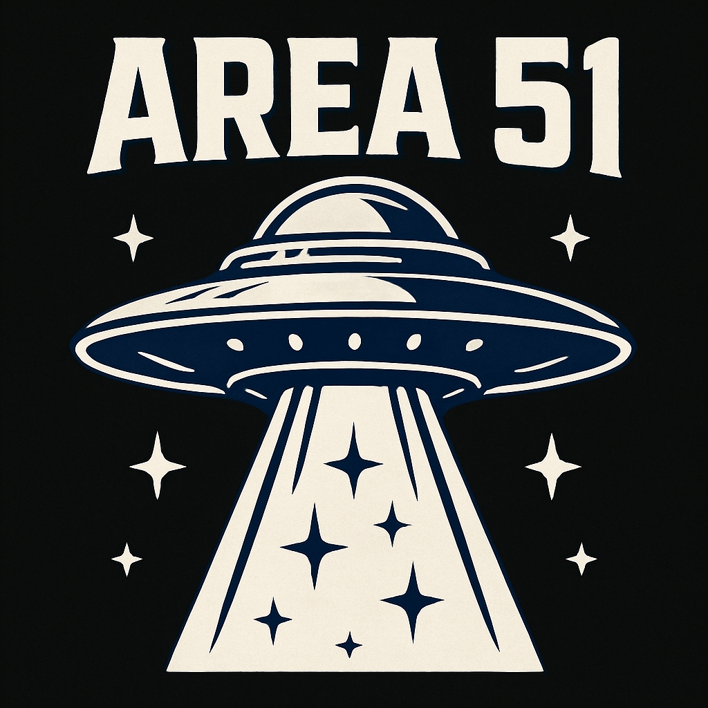 Vintage UFO Area 51 Graphic Design T-Shirt