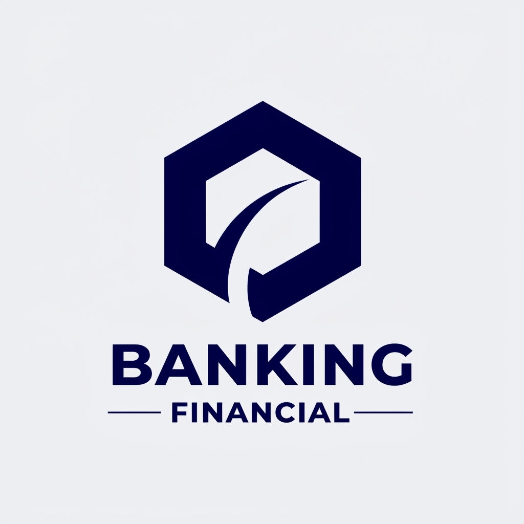 Modern Minimalist Banking Logo Design in Navy Blue