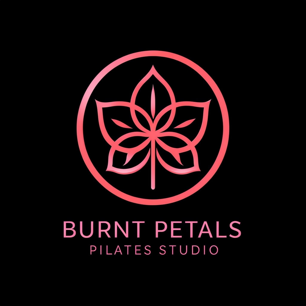 Modern Minimalist Coral Pink Flower Logo for Burnt Petals