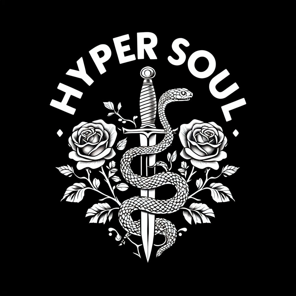 Striking Black and White Dagger Snake Tattoo Art T-Shirt