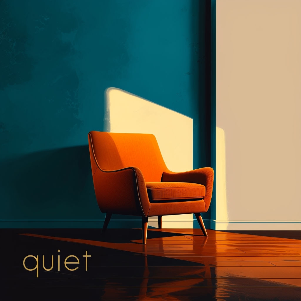 Minimalist Burnt Orange Armchair Digital Art for Spotify Album Cover